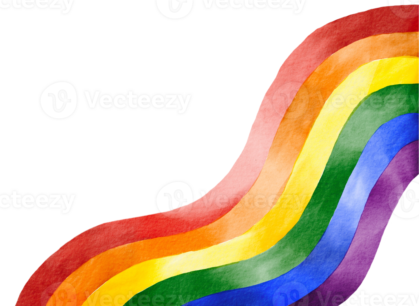 Rainbow  flag watercolor brush background on png