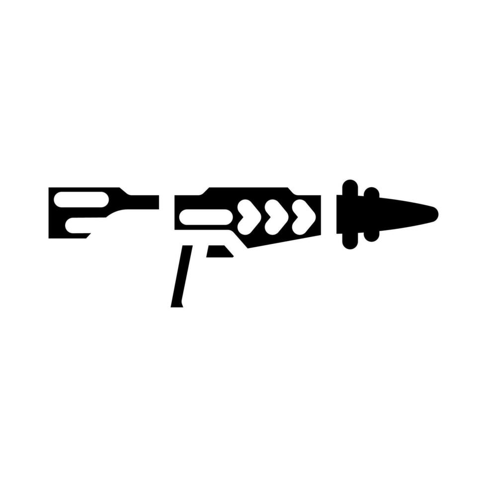 láser pistola arma militar glifo icono vector ilustración