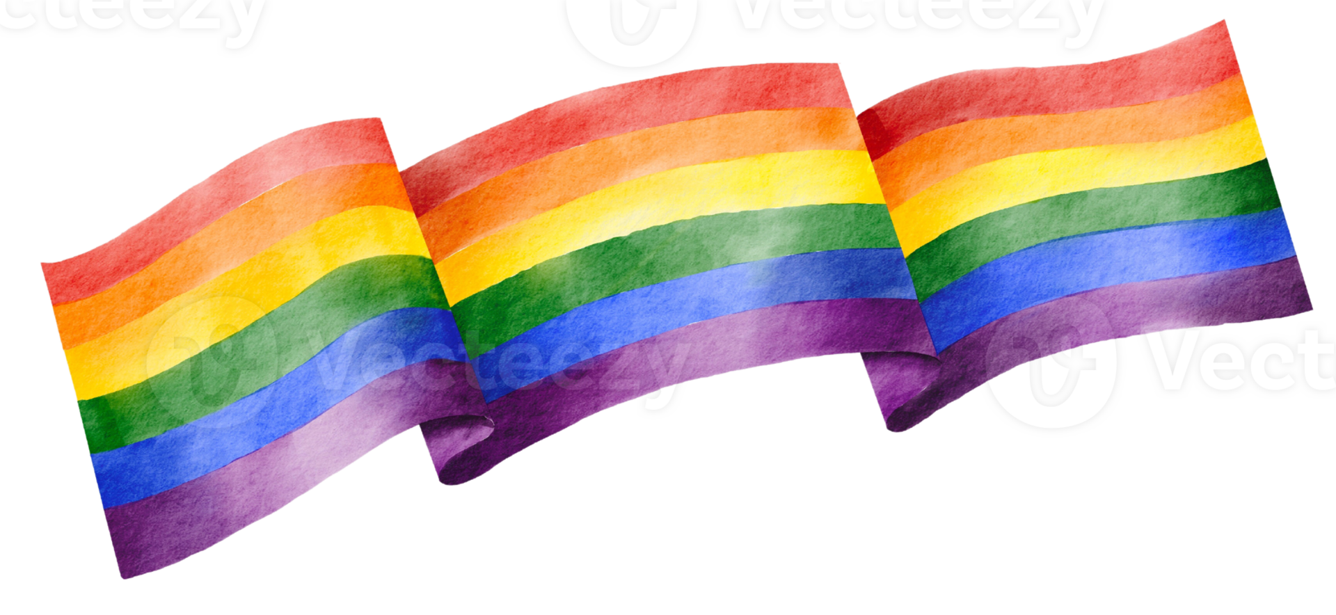 Rainbow  flag watercolor brush background on png