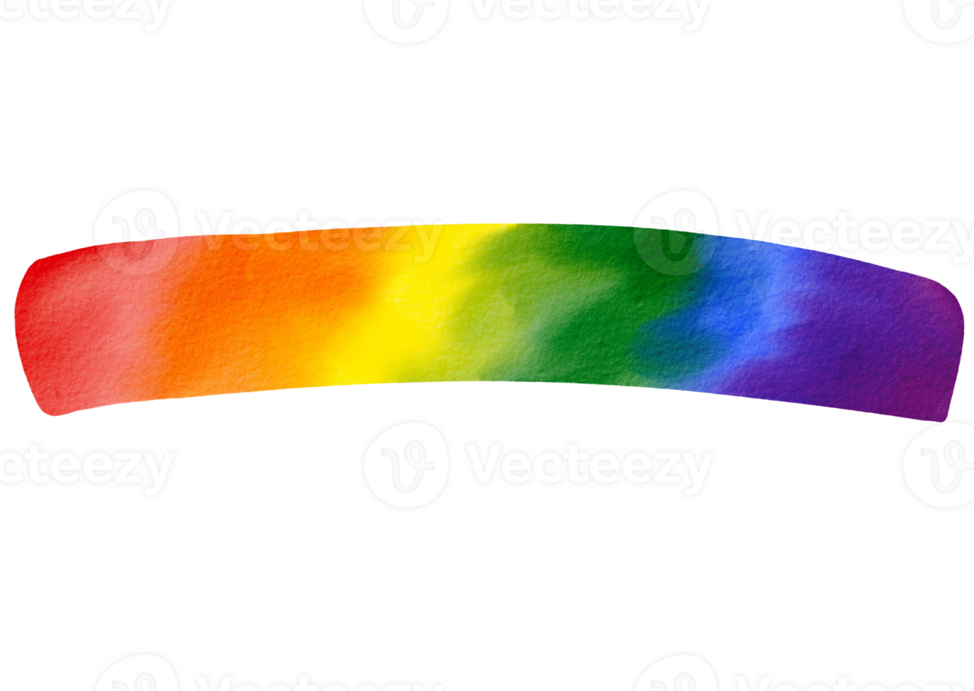 Blank rainbow label watercolor brush isolate on png