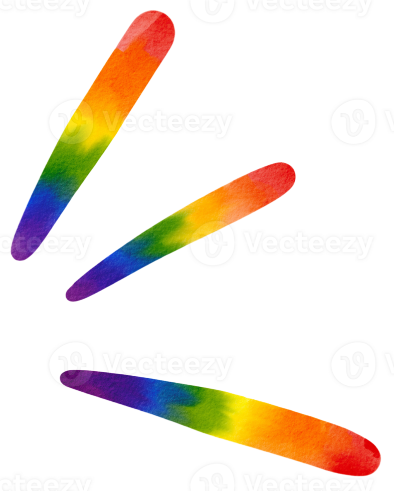 Rainbow scribble line for quote  text watercolor brush isolate on png