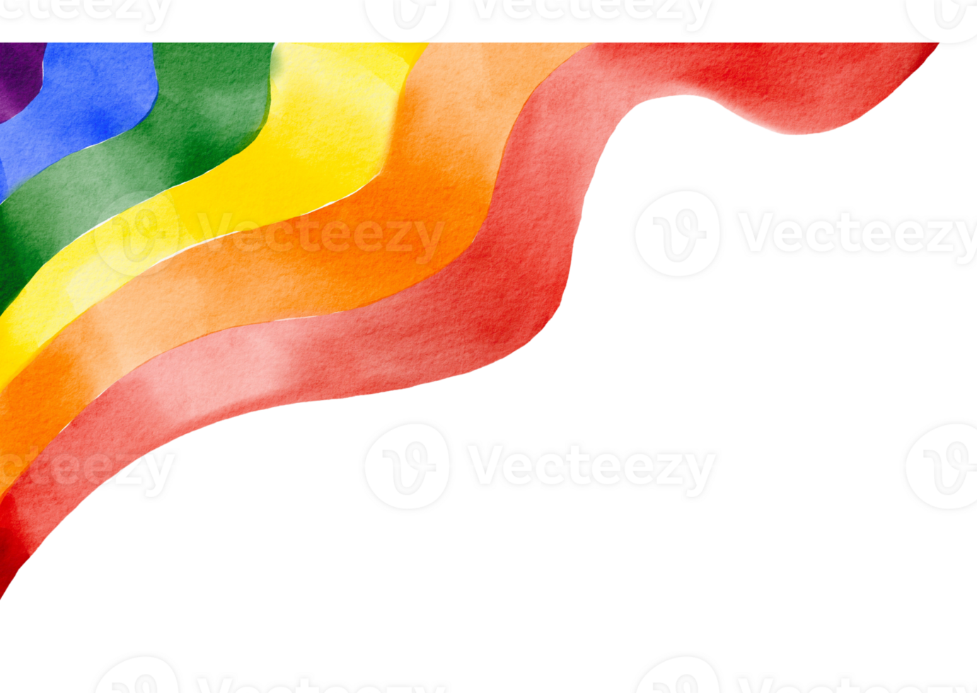 Rainbow  flag watercolor brush background on png