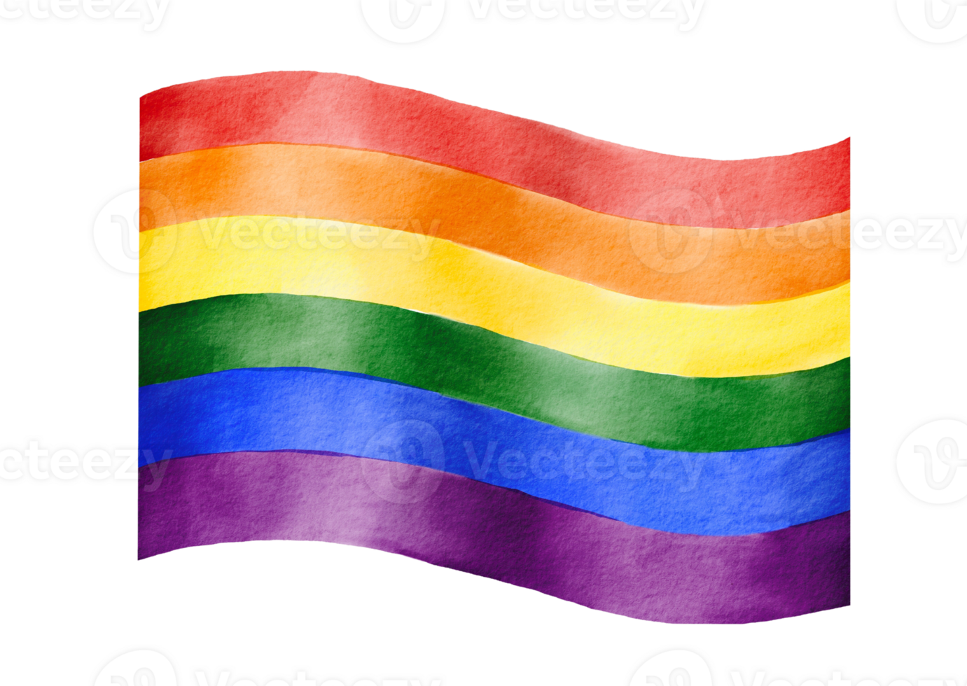 Rainbow  flag watercolor brush background on png