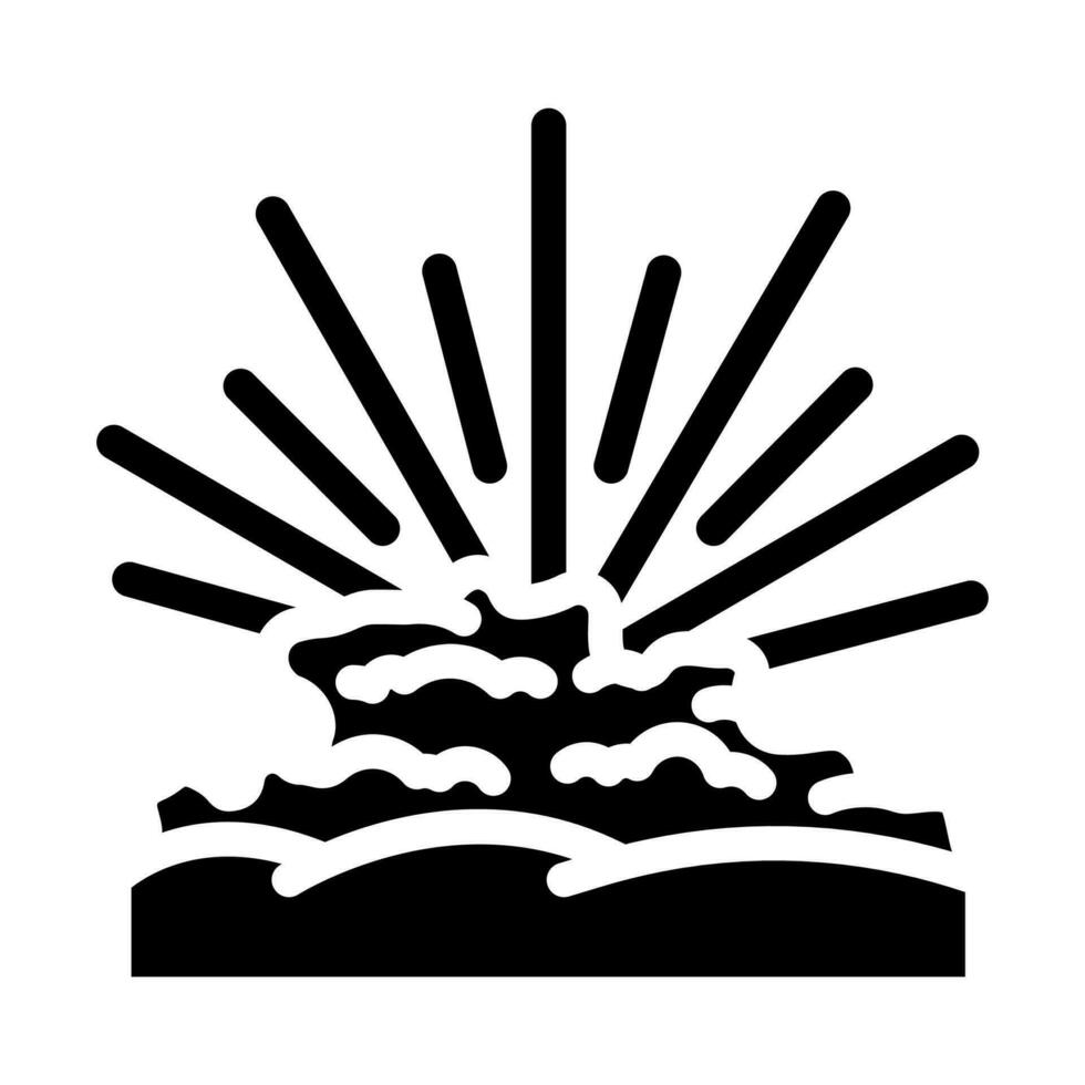 sun rays summer sunlight glyph icon vector illustration