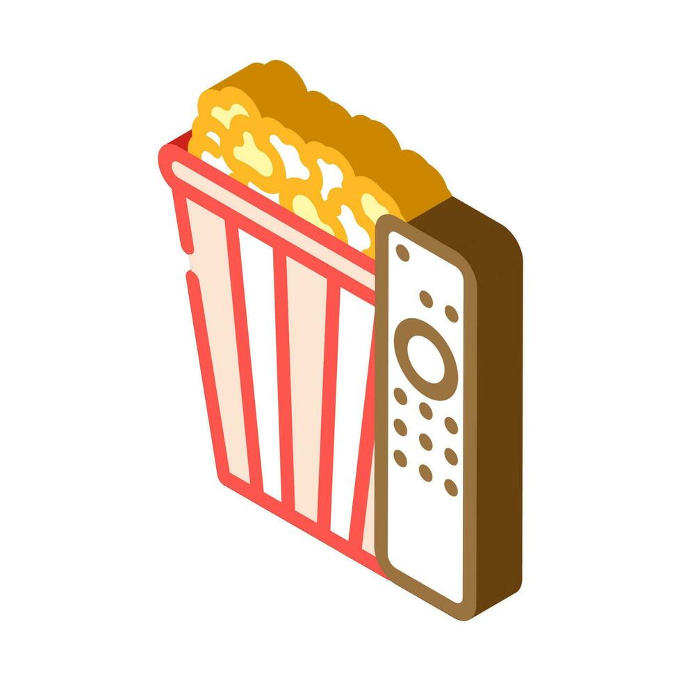 palomitas de maiz película cine isométrica icono vector ilustración