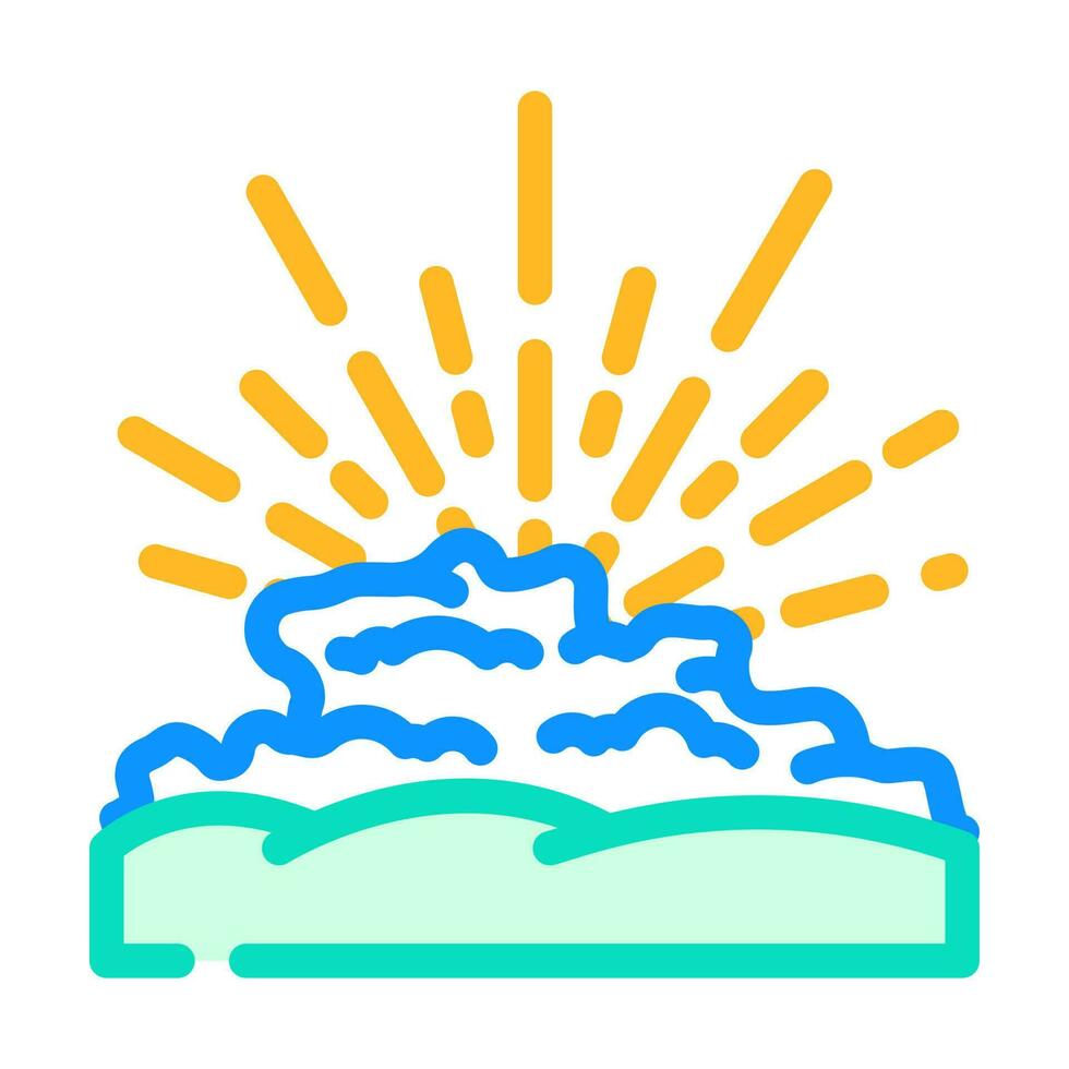 sun rays summer sunlight color icon vector illustration