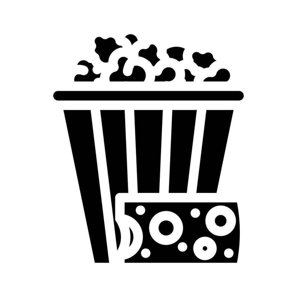 cheese popcorn food glyph icon vector illustration