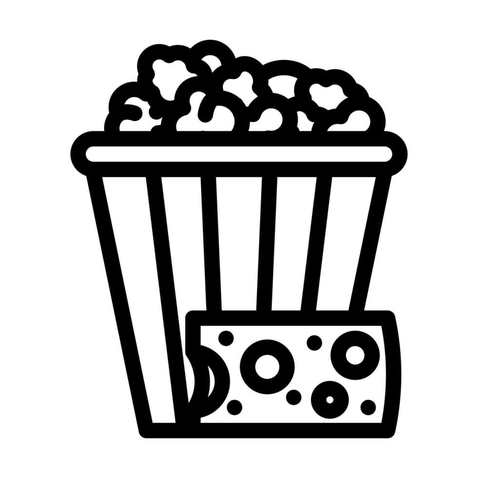 cheese popcorn food line icon vector illustration