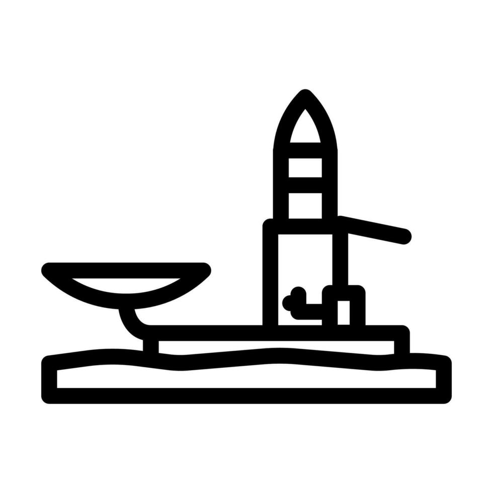 mars sample return mission planet line icon vector illustration