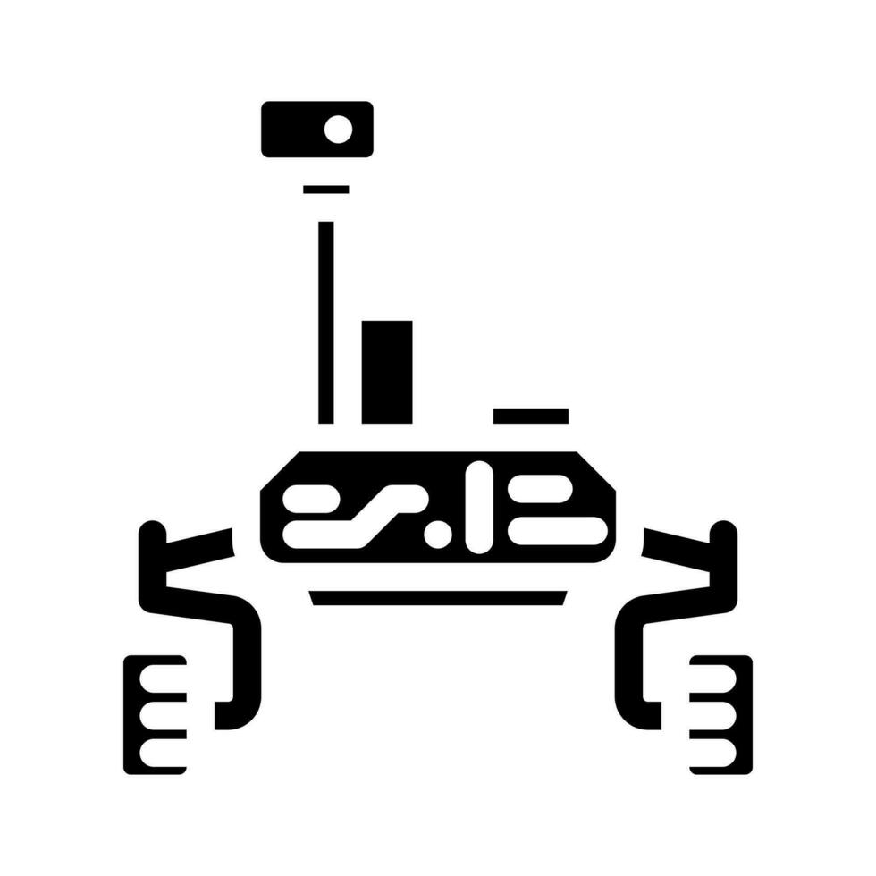 mars rover planet glyph icon vector illustration