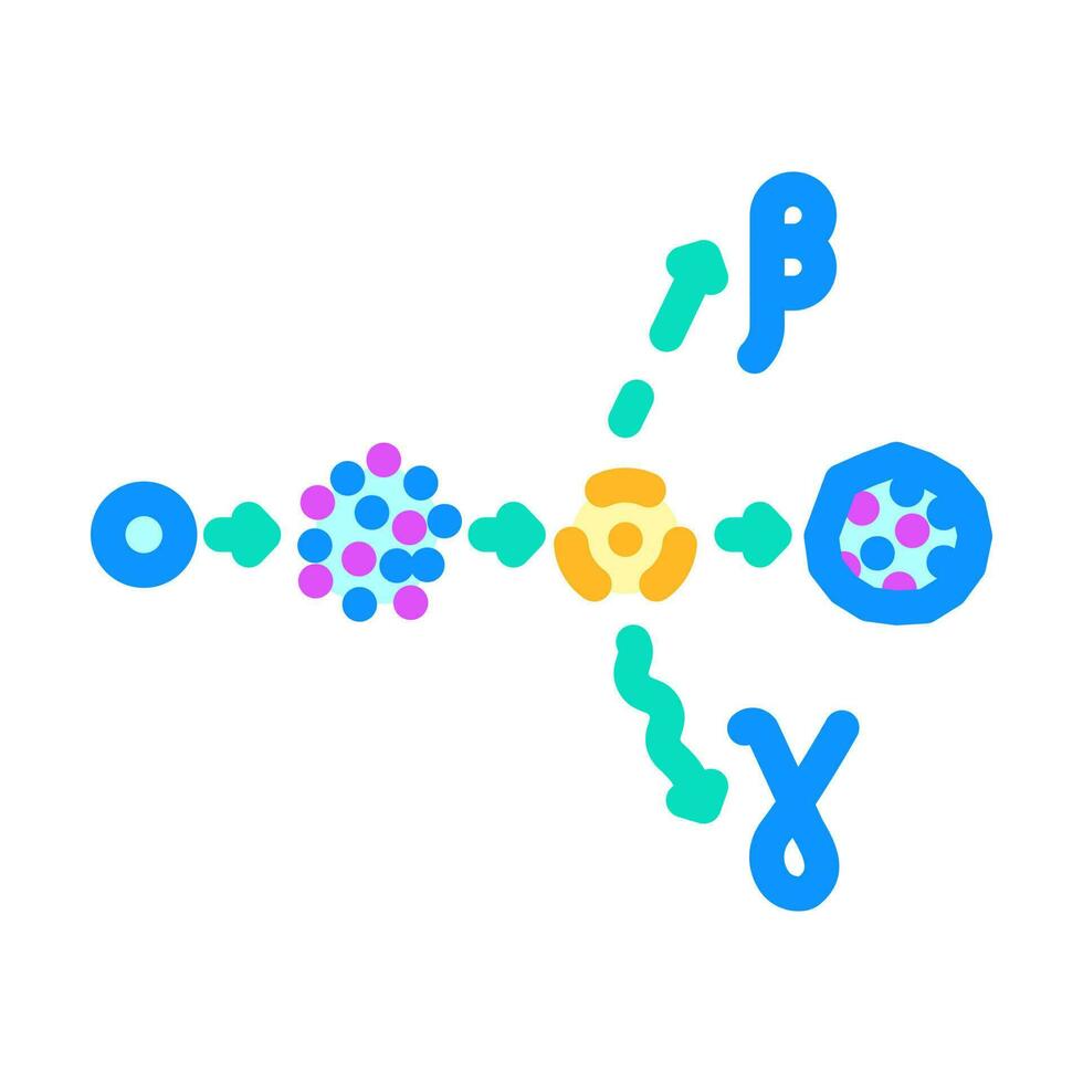 neutron activation nuclear energy color icon vector illustration