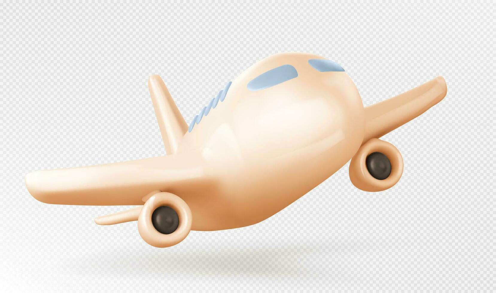 Isolated 3d plane vector, jet flight and travel vector