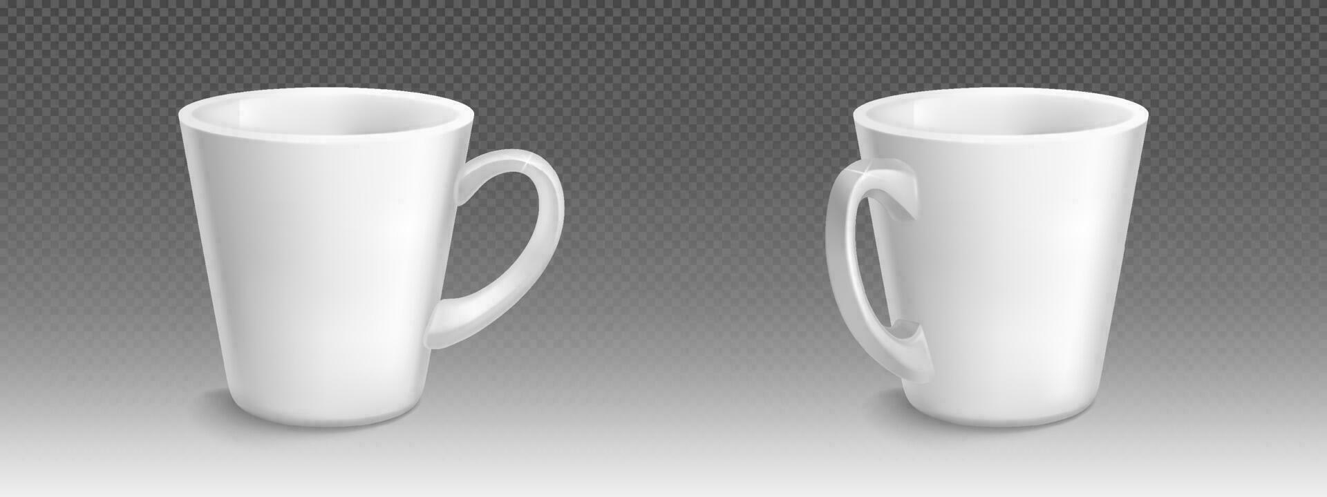 White ceramic coffee mug vector mockup template