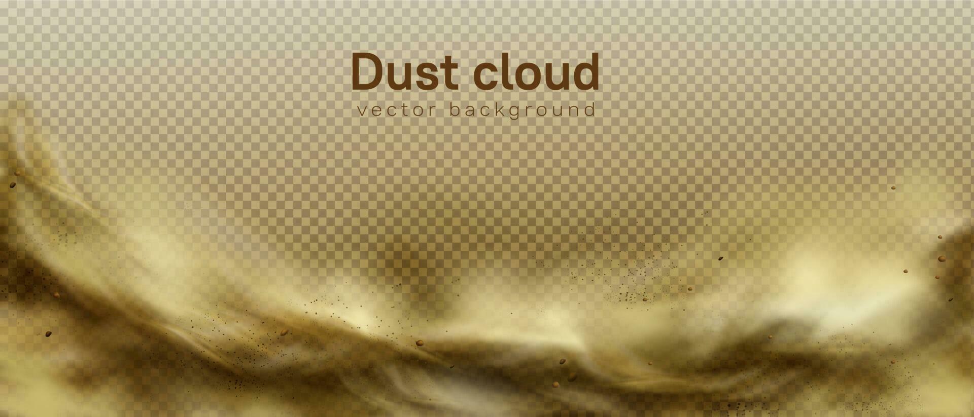 Desert sandstorm, brown dusty cloud vector