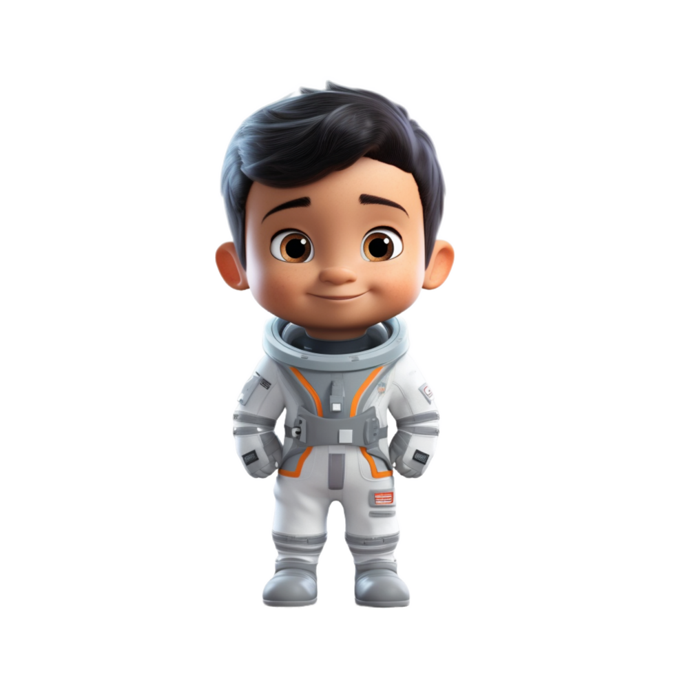 Adventurous Astronaut Boy Cartoon Exploring the Cosmic Frontier png