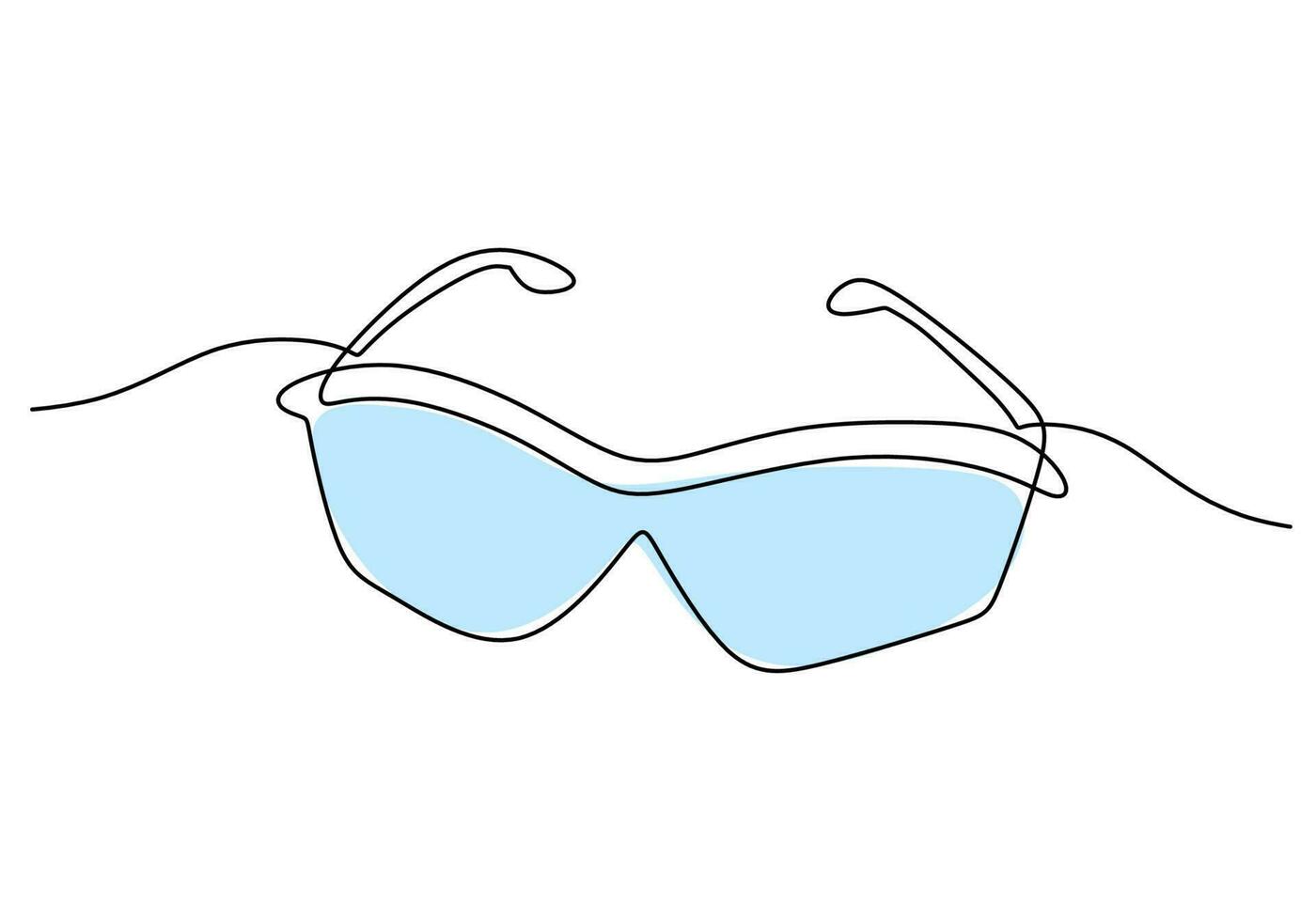 Safety goggles - Laboratory equipment and tools object, one line vector