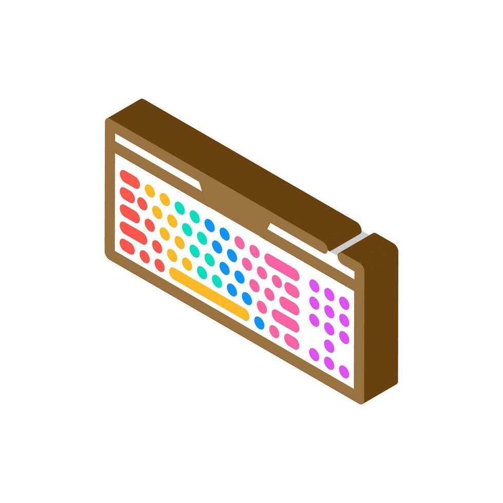 keyboard gaming pc isometric icon vector illustration