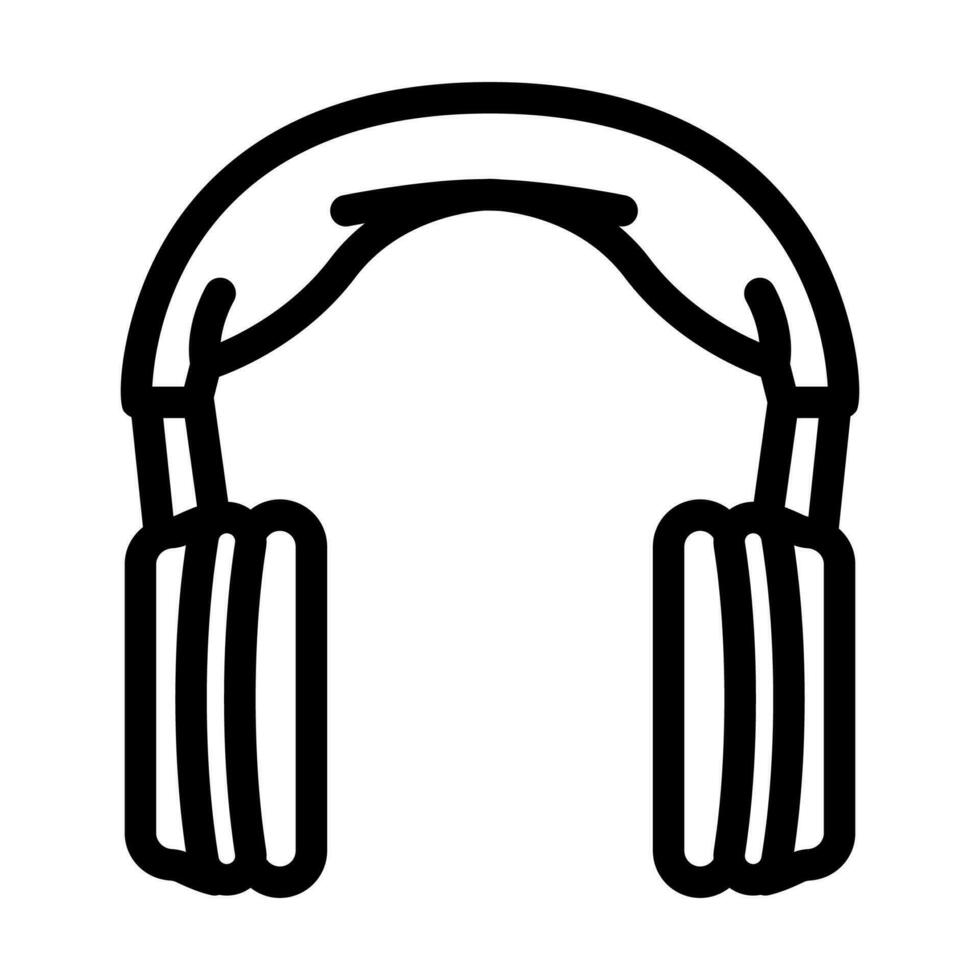 auriculares juego de azar ordenador personal línea icono vector ilustración