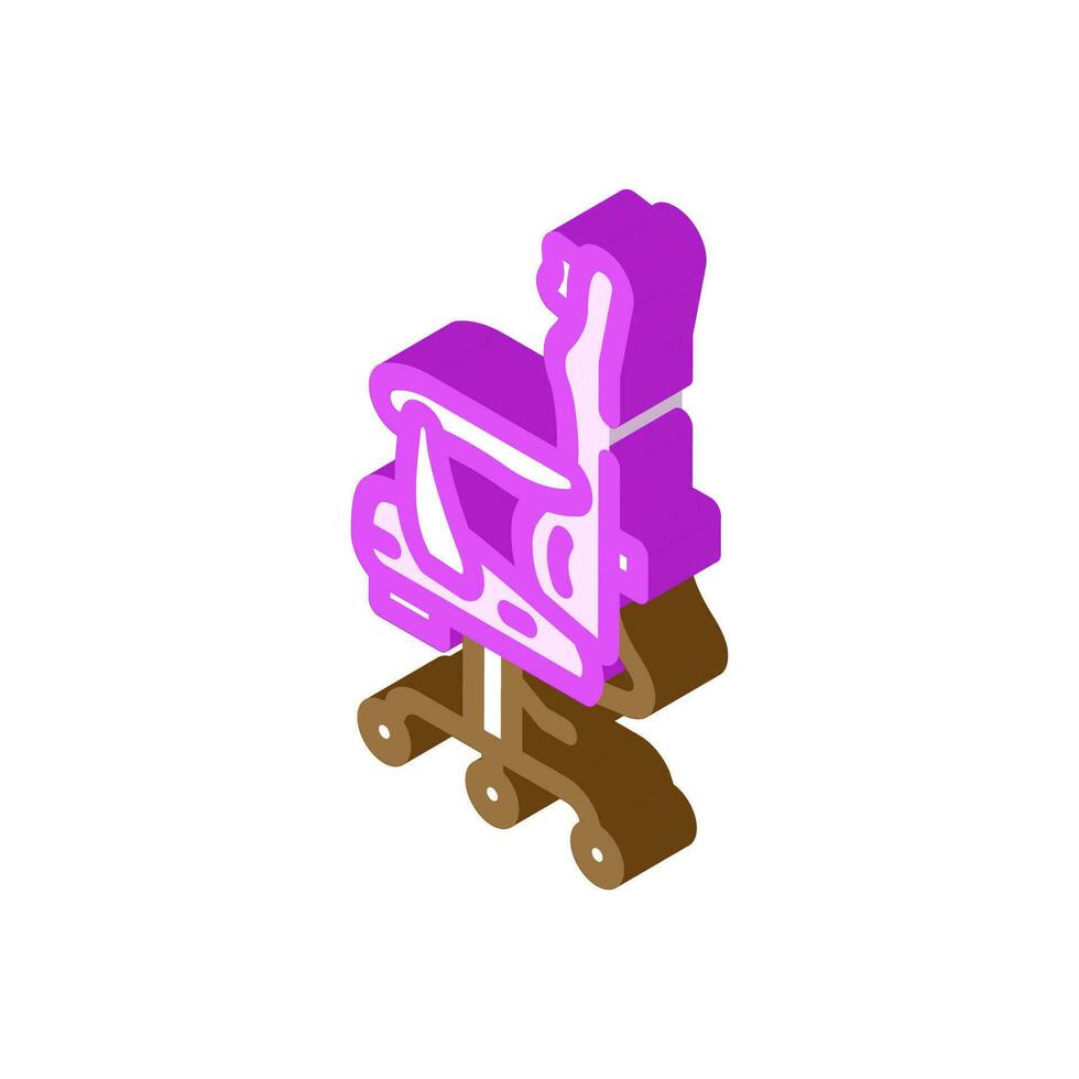 chair gaming pc isometric icon vector illustration