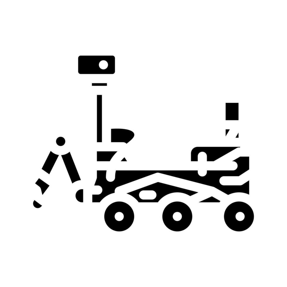 mars rover planet glyph icon vector illustration