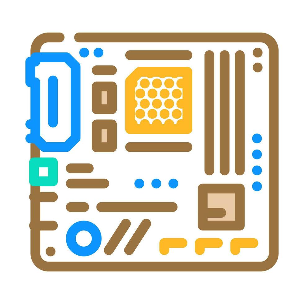 motherboard gaming pc color icon vector illustration