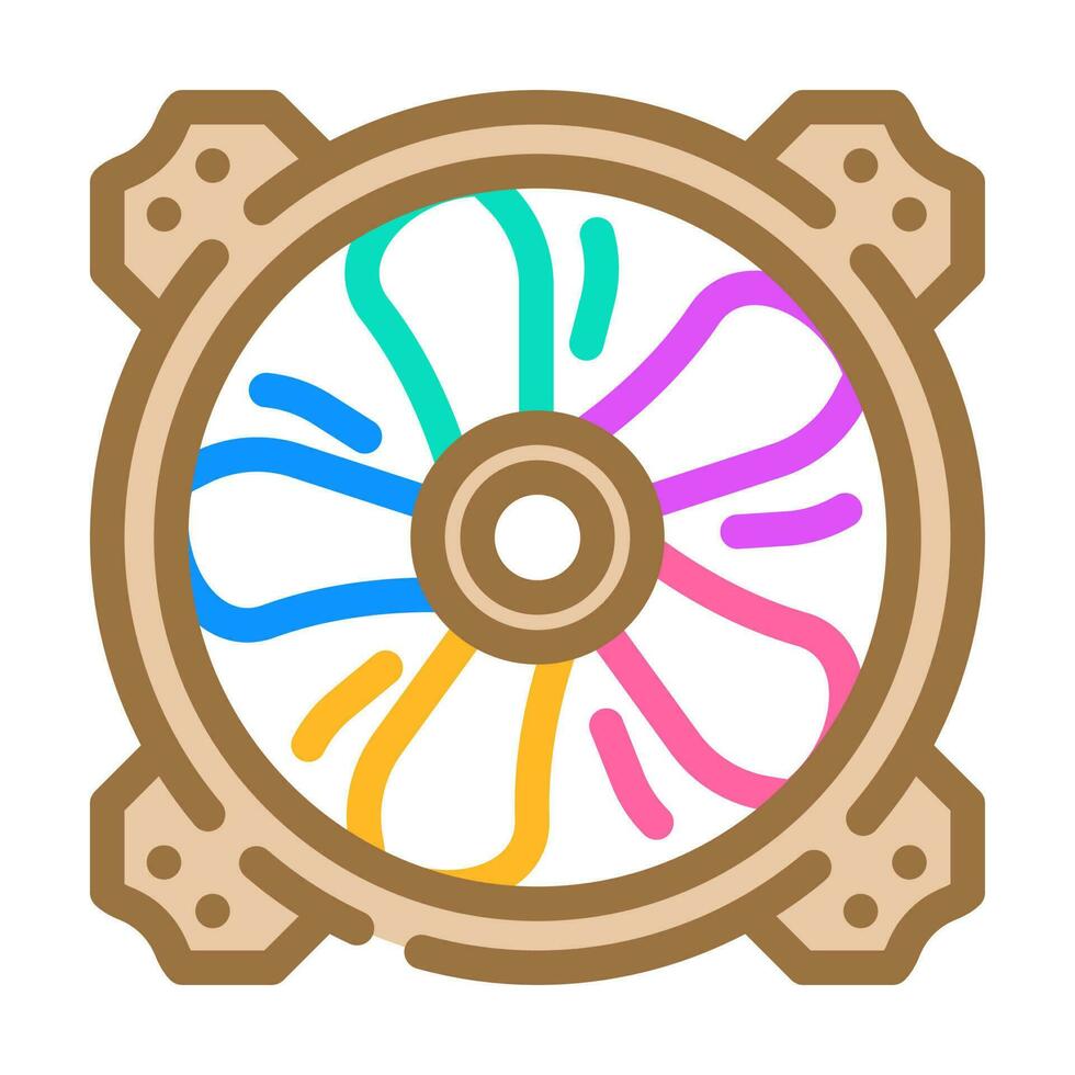 fans gaming pc color icon vector illustration