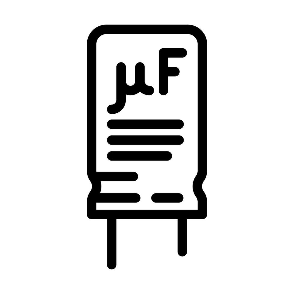 electrolytic capacitor electronic component line icon vector illustration