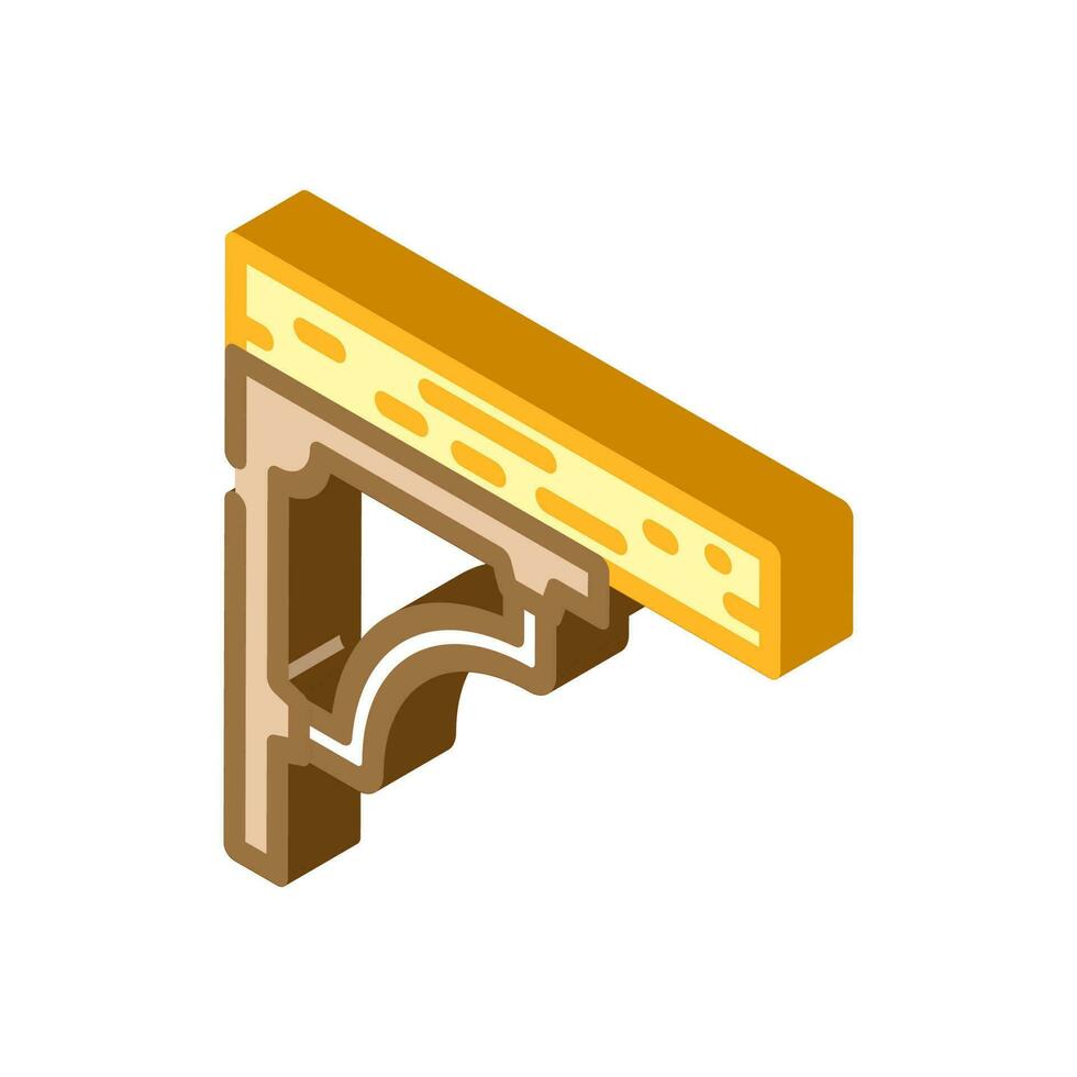 shelf bracket hardware furniture fitting isometric icon vector illustration