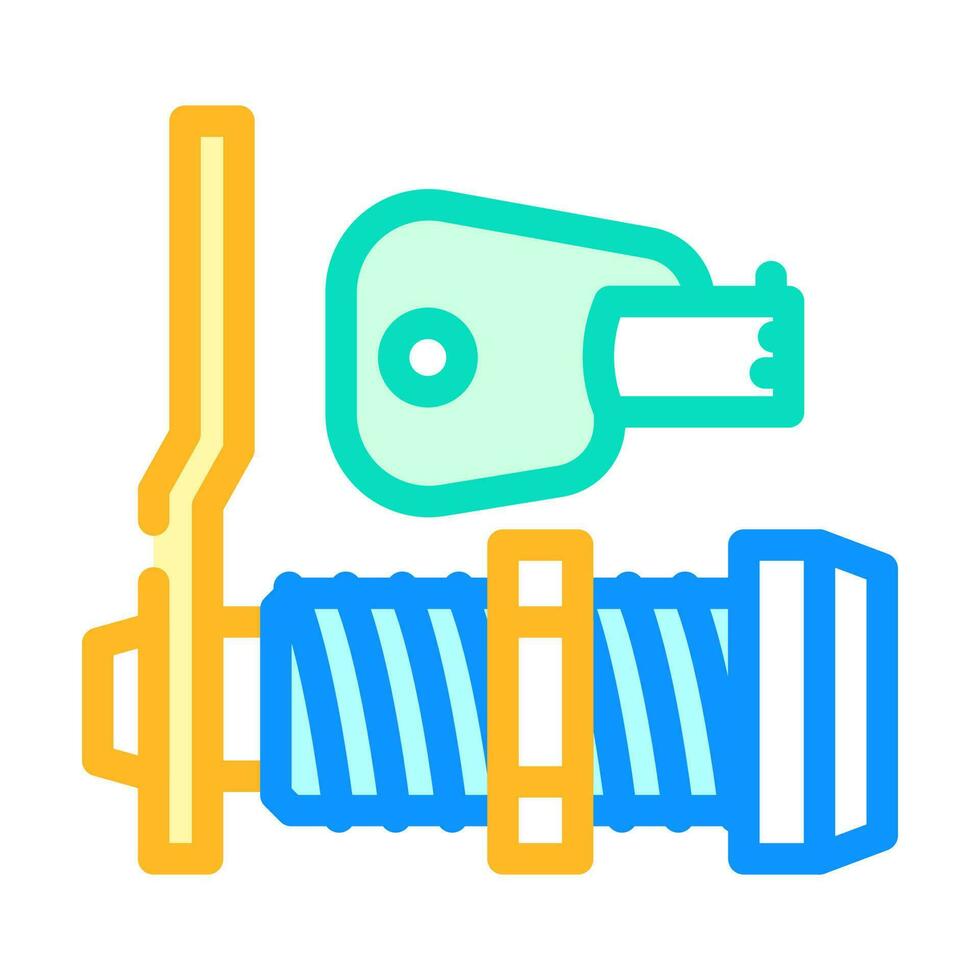 cam lock key hardware furniture fitting color icon vector illustration
