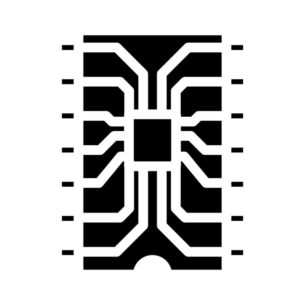 ic chip electrónico componente glifo icono vector ilustración