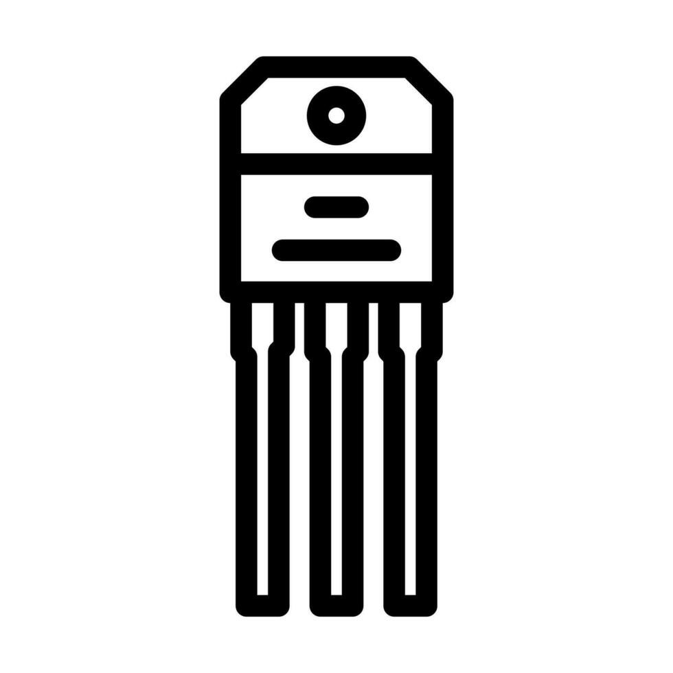 transistor electronic component line icon vector illustration