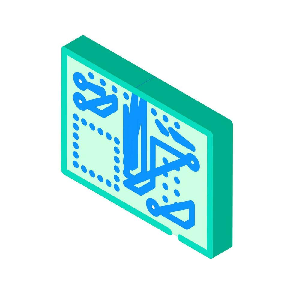 pcb board electronic component isometric icon vector illustration