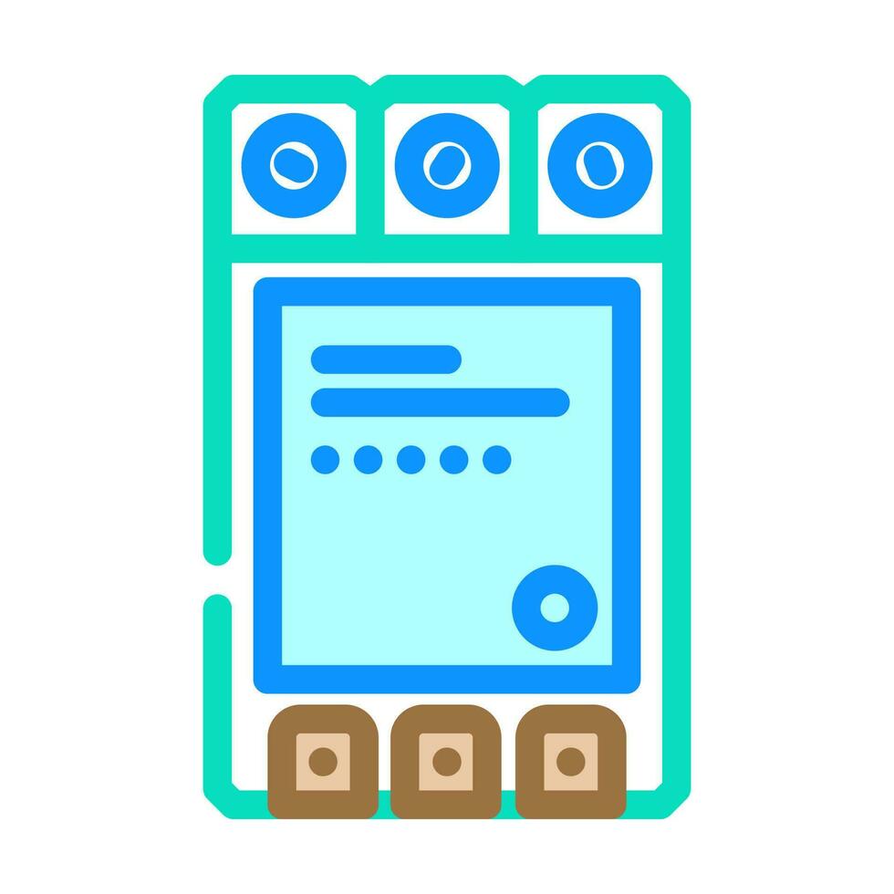 relay electronic component color icon vector illustration