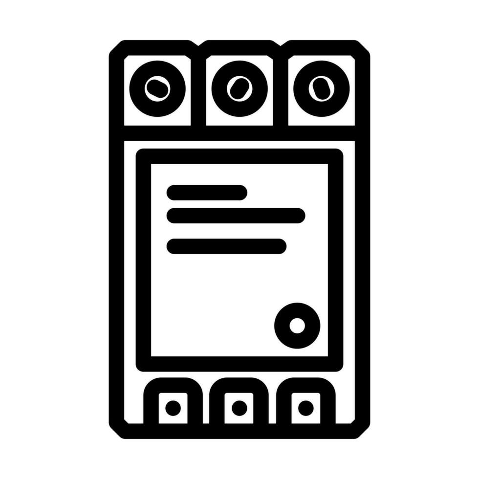 relay electronic component line icon vector illustration