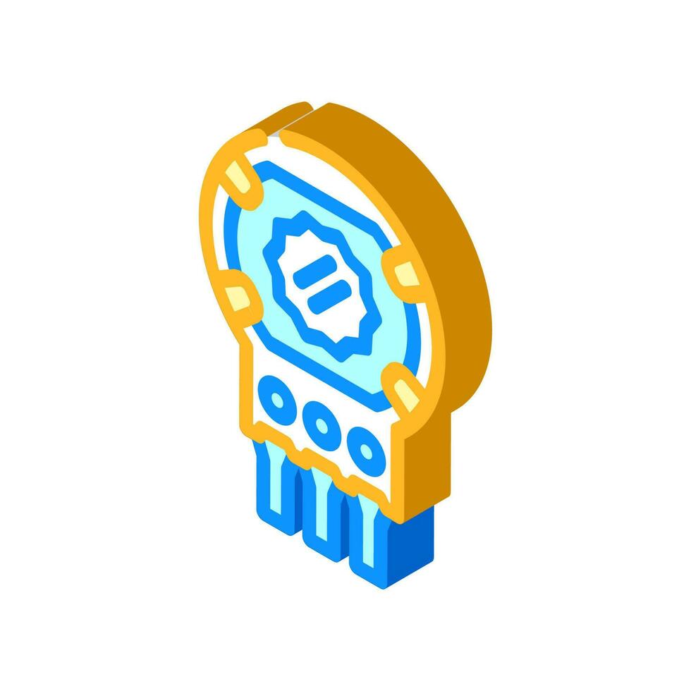 potentiometer electronic component isometric icon vector illustration