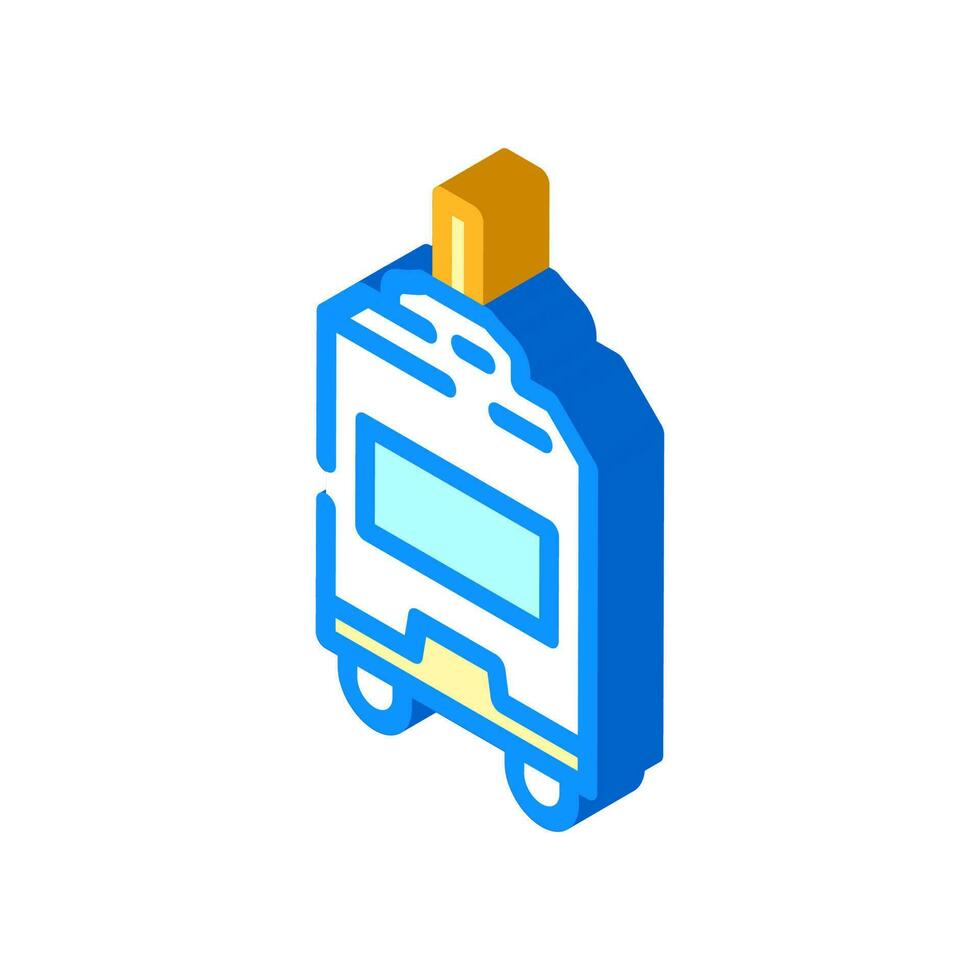 dc motor electronic component isometric icon vector illustration