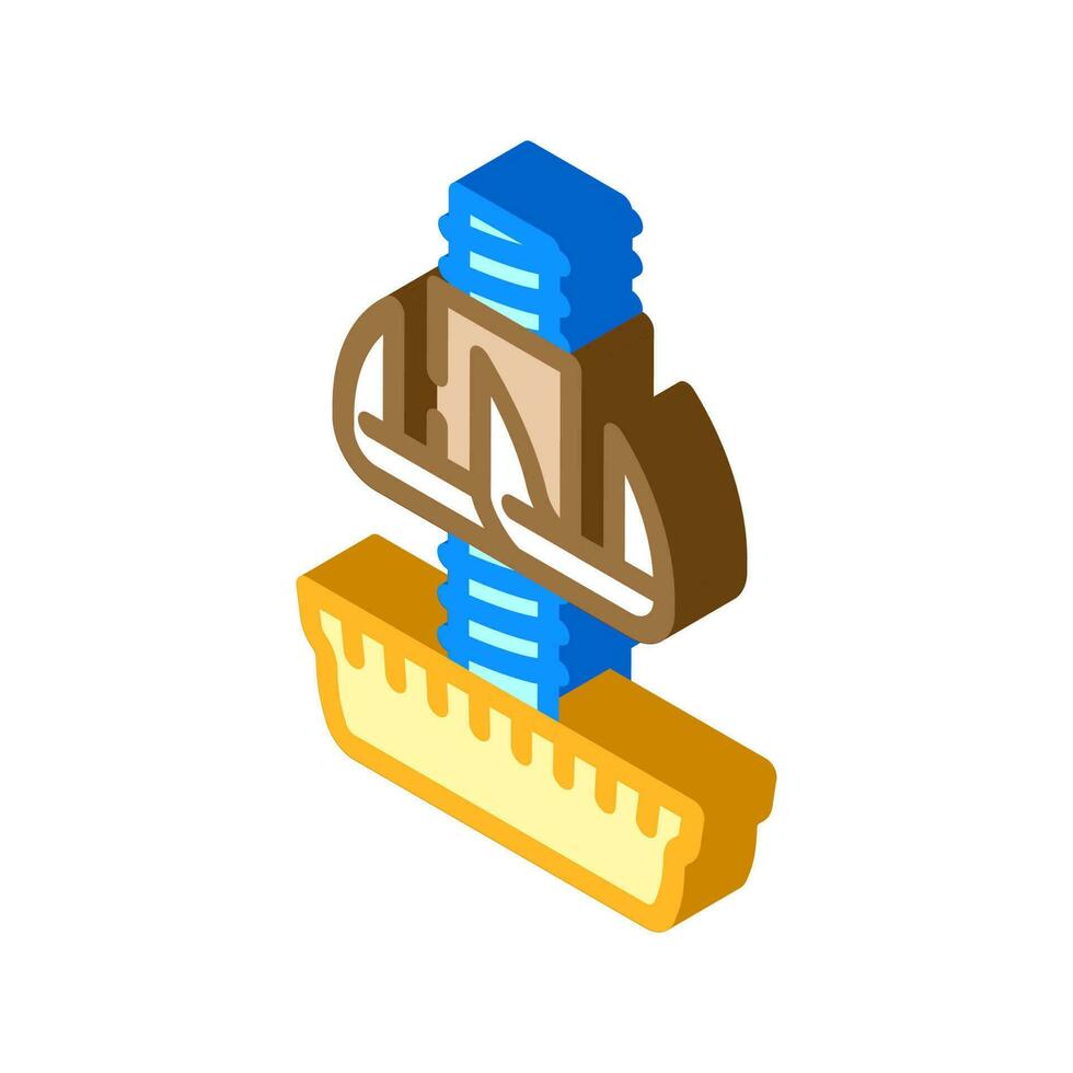 furniture leveler hardware fitting isometric icon vector illustration