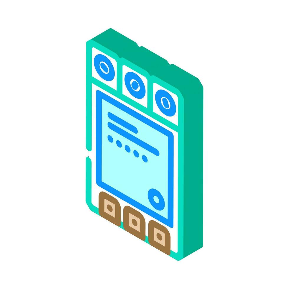 relé electrónico componente isométrica icono vector ilustración