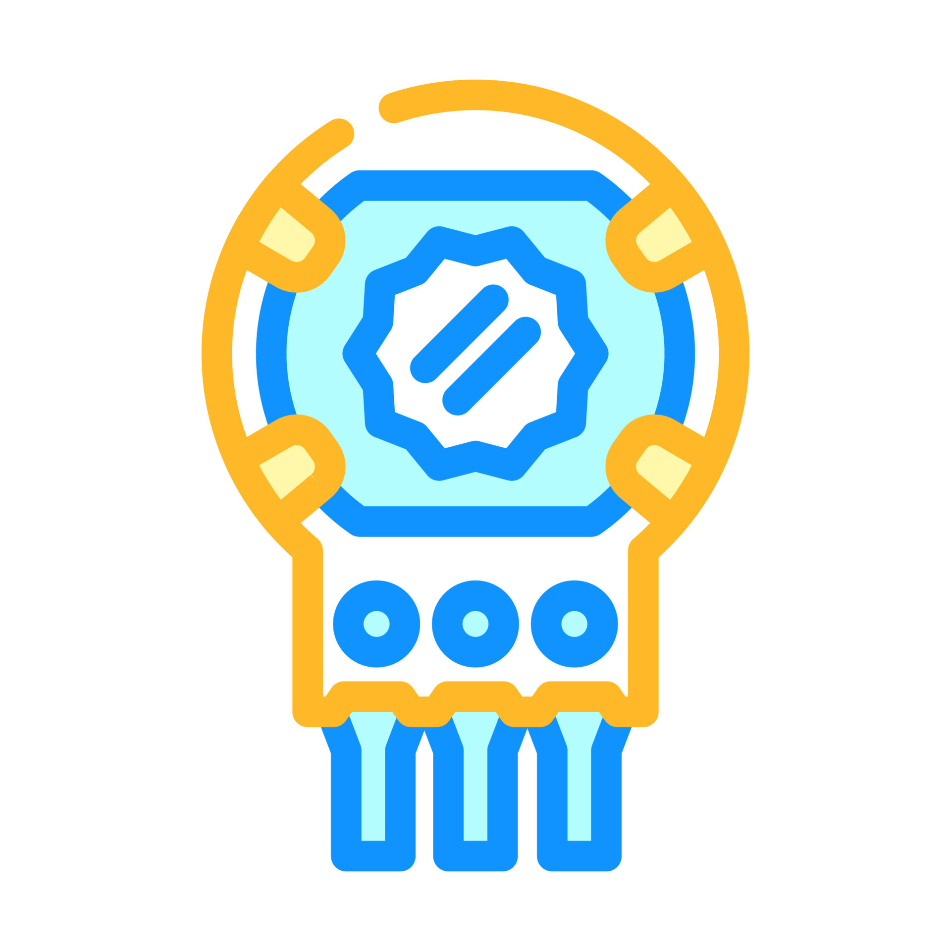 potentiometer electronic component color icon vector illustration