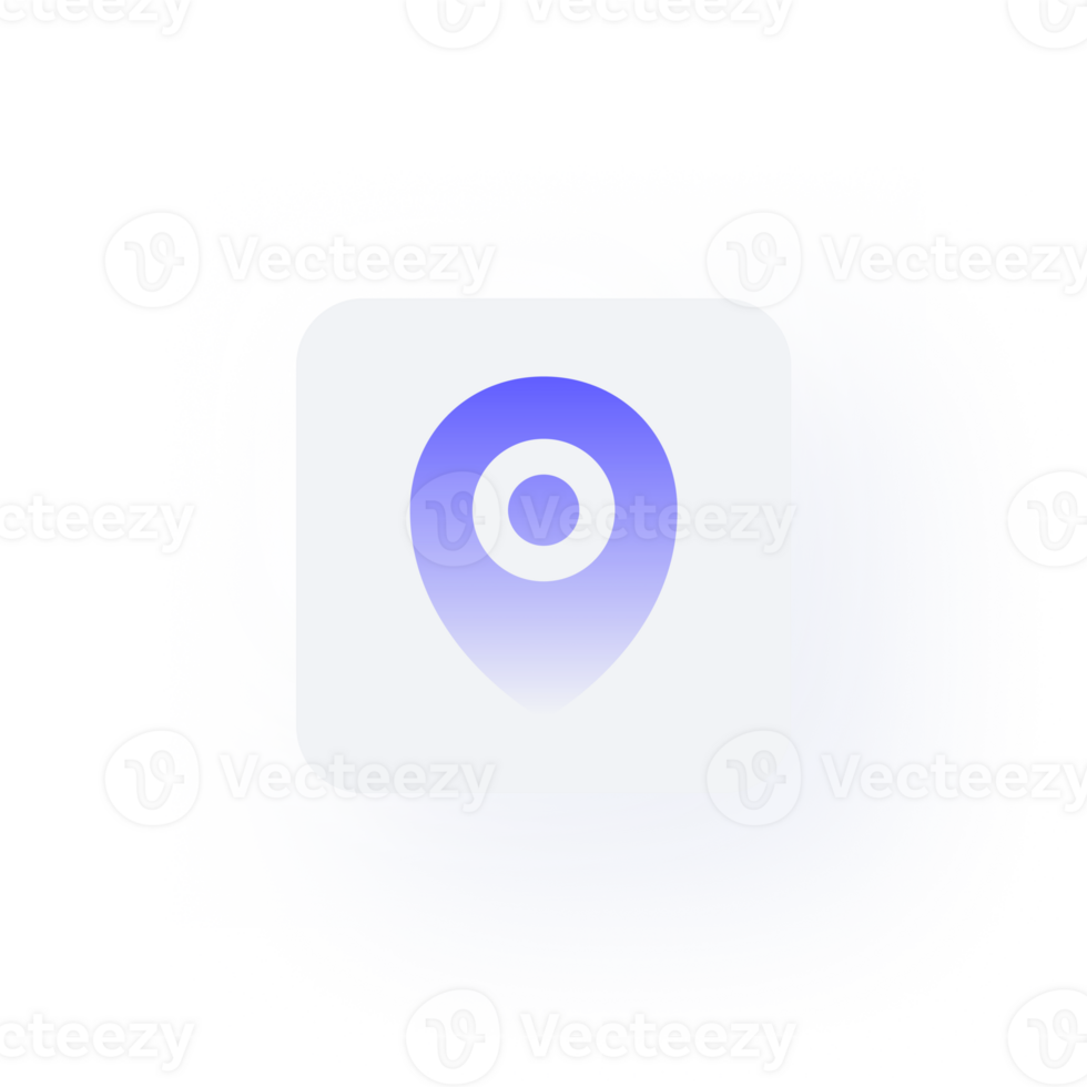 White Neumorphism button icon map market png