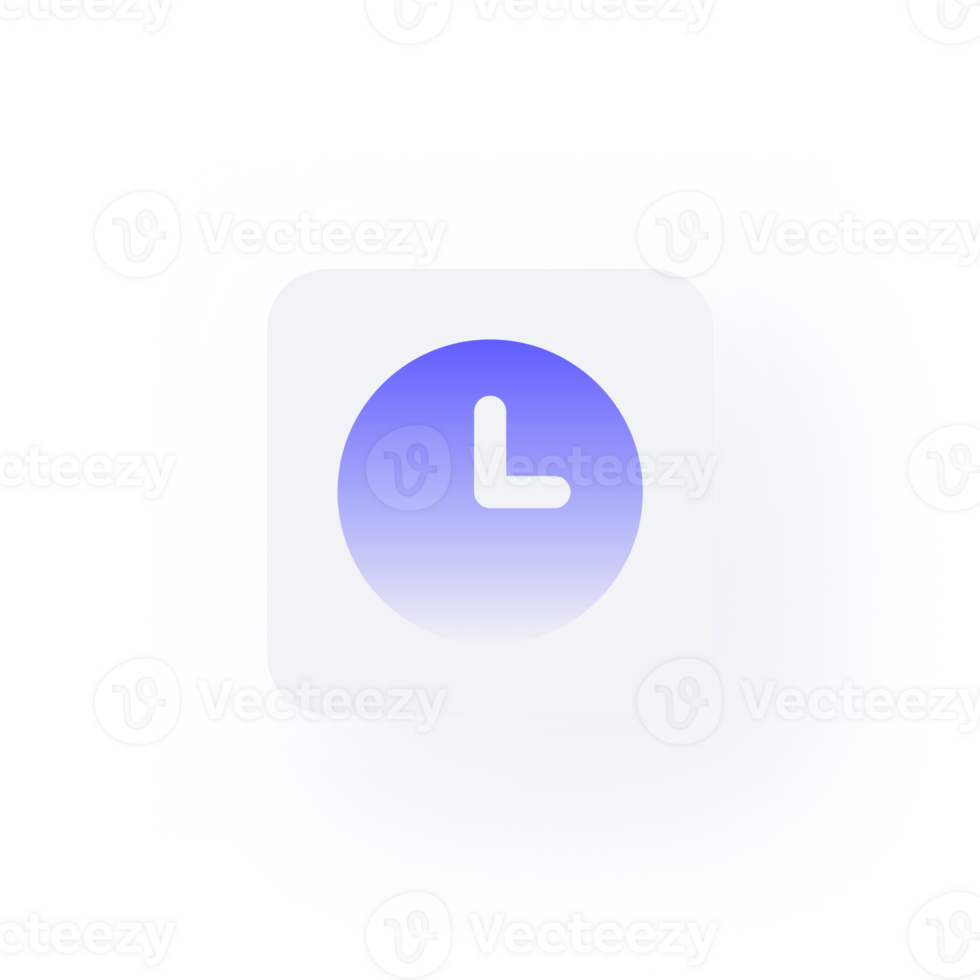 White Neumorphism button icon clock png