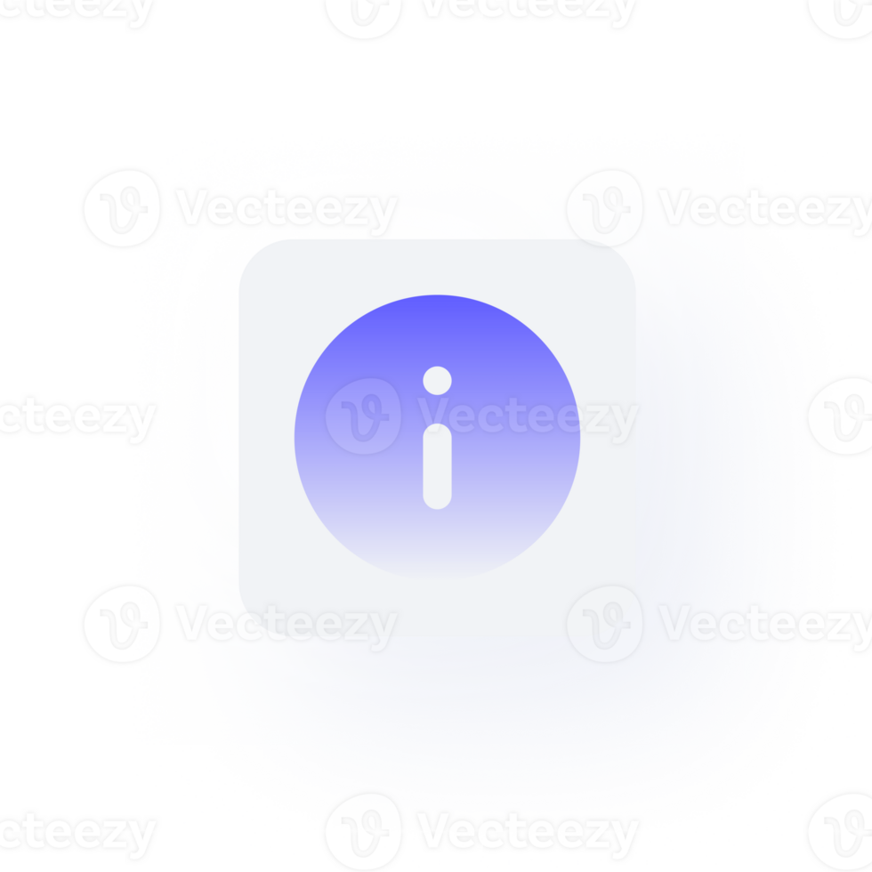 White Neumorphism button icon infor circle png
