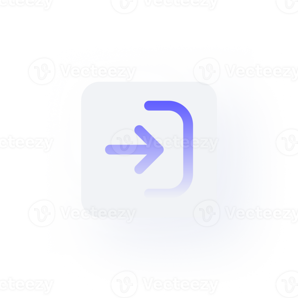 White Neumorphism button icon log in png