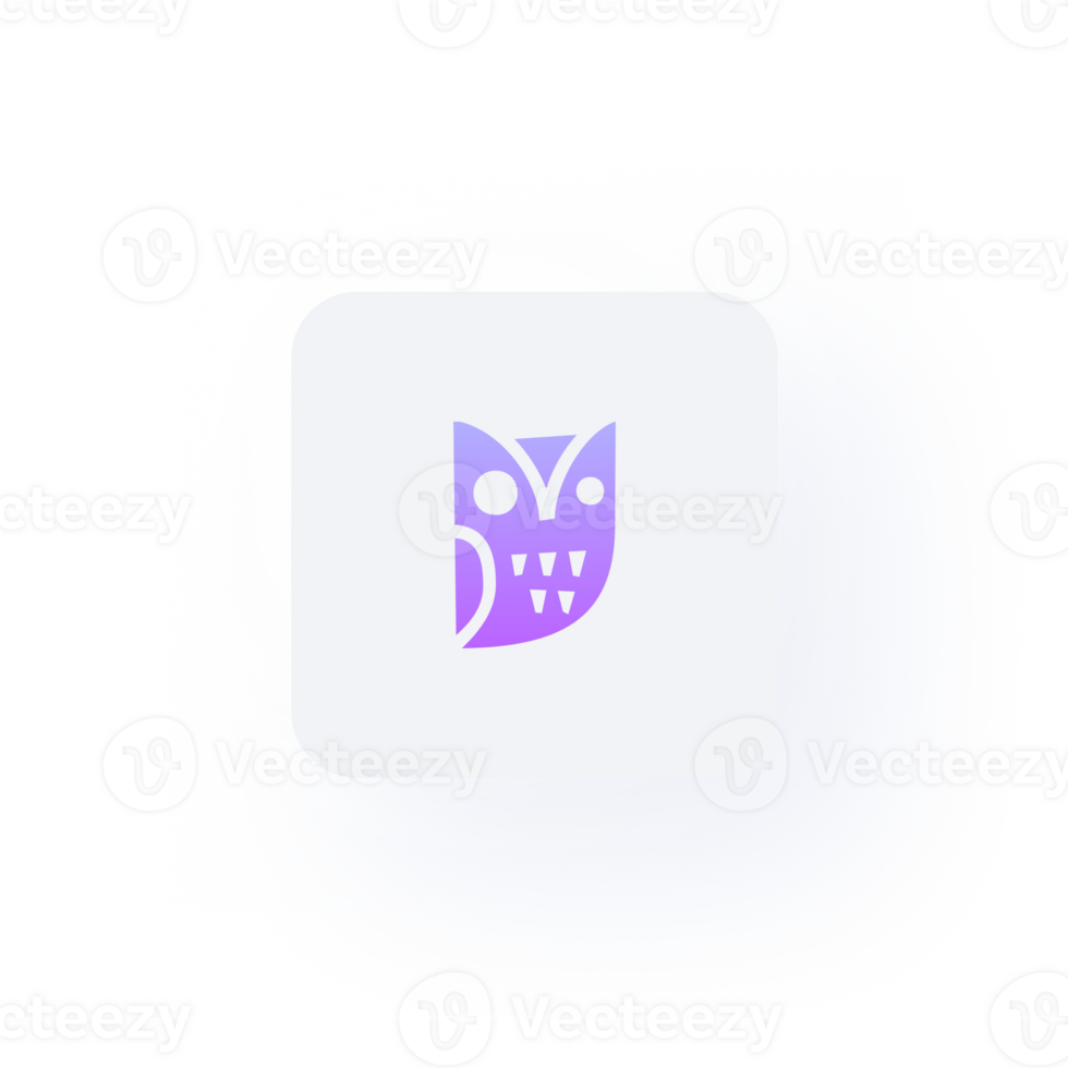 owl 3d neumorphism icon design png