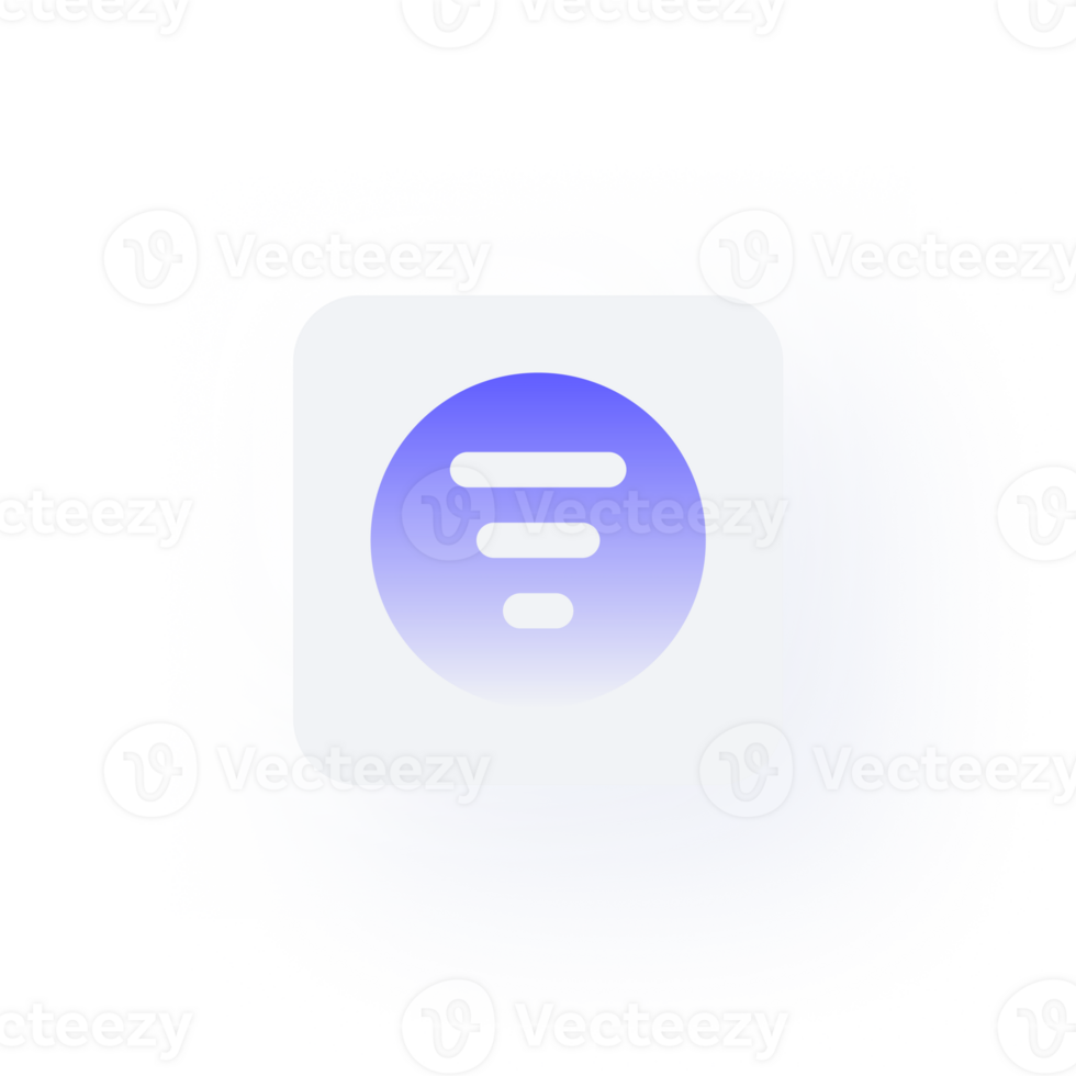 white neumorphism button icon sort descending png