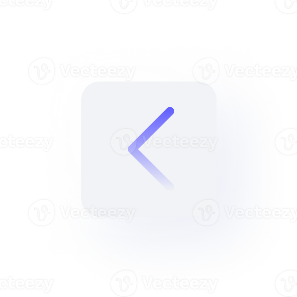White Neumorphism button icon chevron left png