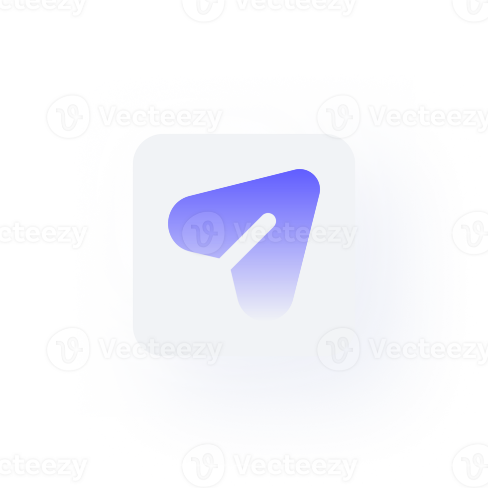 White Neumorphism button icon send png