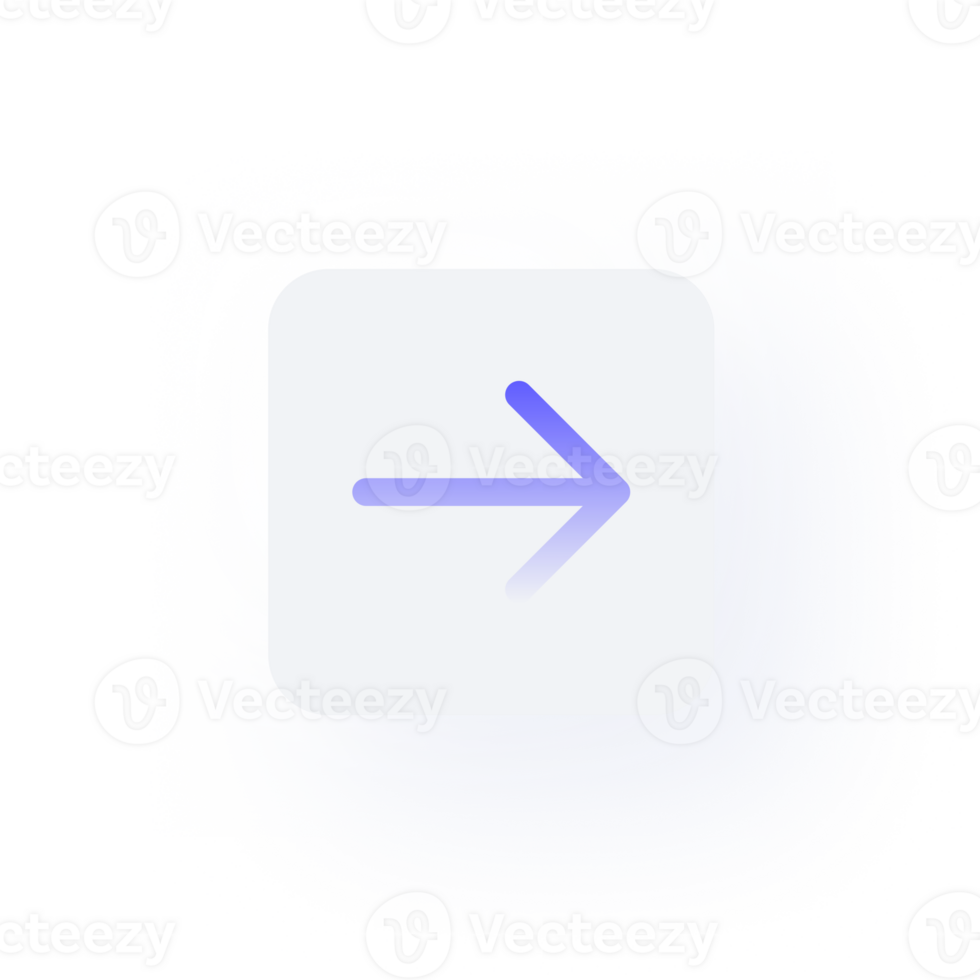 White Neumorphism button icon arrow right png