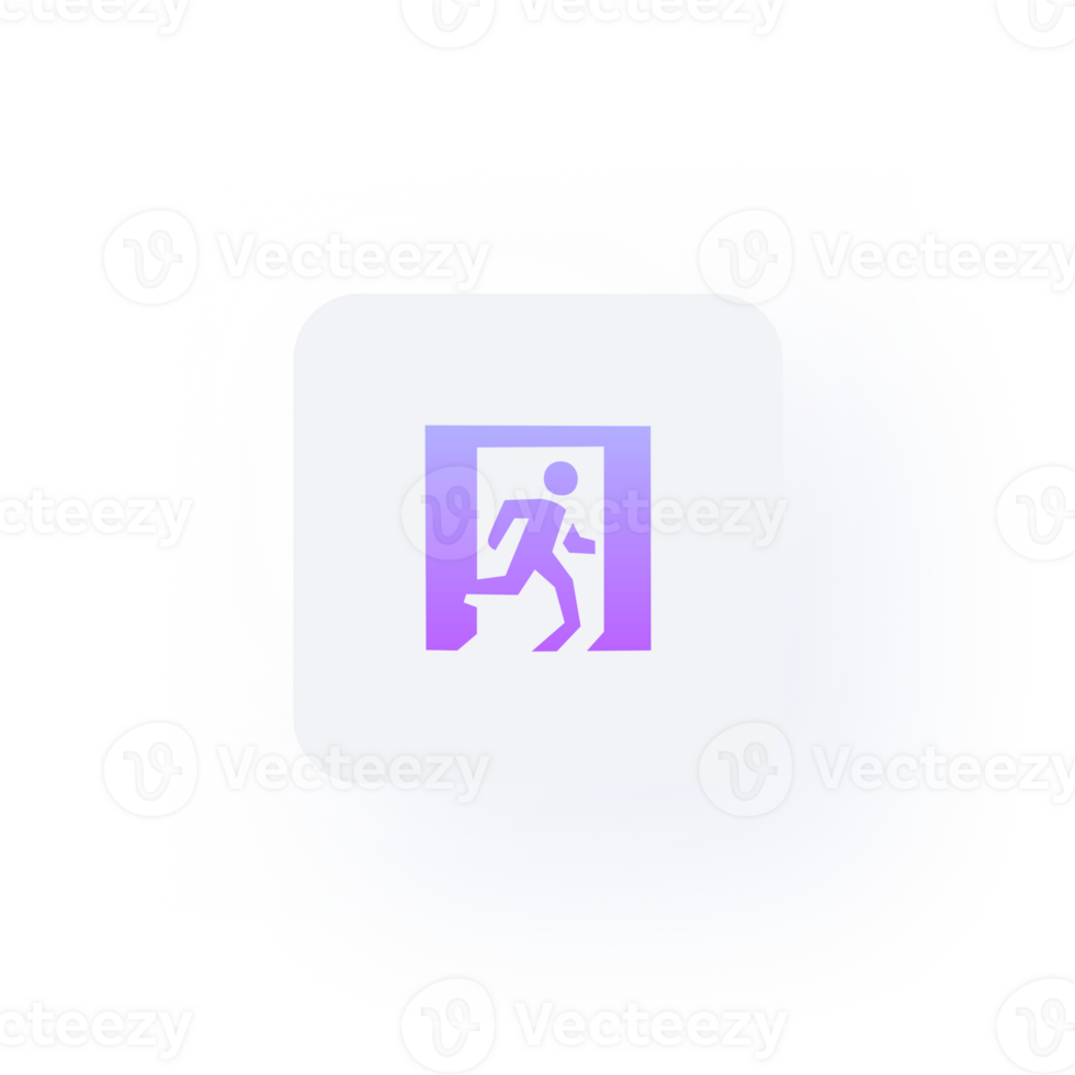 exit 3d neumorphism icon design png