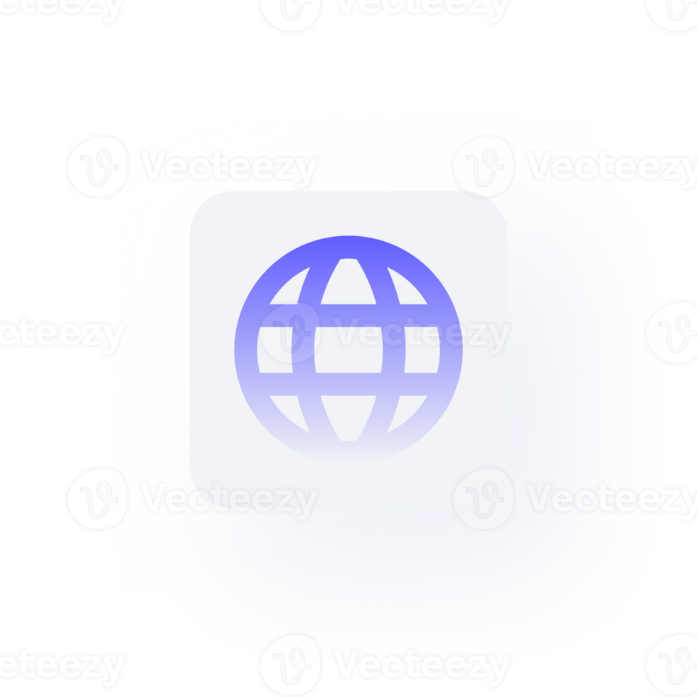 White Neumorphism button icon globe website png
